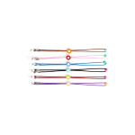 Cordão elástico para óculos infantis. Disponível em várias cores e formato de flor e bola de futebol.