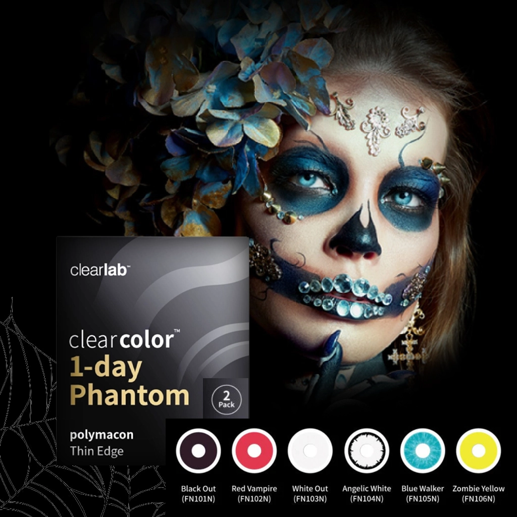 Lentes-ClearColor-1Day-Phantom-2pk-halloween-cosplay-Clearlab-Visaoparatodos ClearColor 1 Day Phantom Clearlab (2 lentes) - Image 1