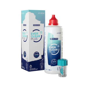 Solução Avizor Ever Clean Plus com peróxido de hidrogénio e comprimidos para limpeza e desinfeção profunda de lentes de contacto