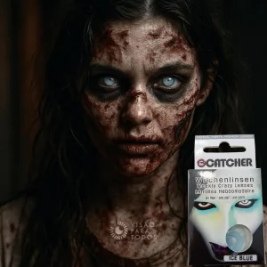 Lentes Coloridas Diárias de Halloween e Carnaval. Cor Azul gelo - Blue Ice